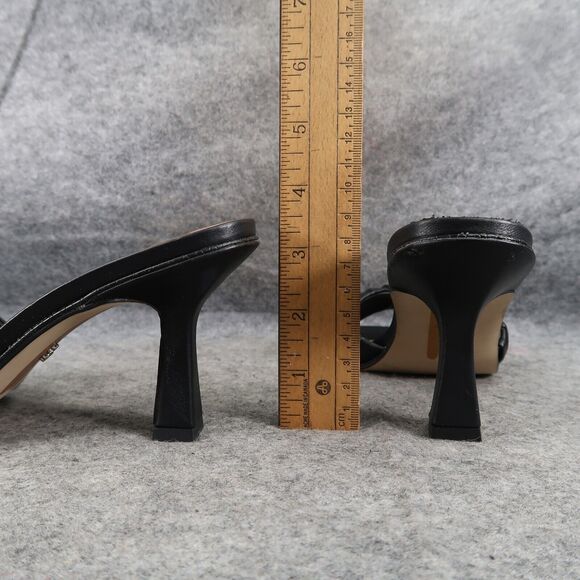 Sam Edelman Shoes Women 7 Sandal Mule Pump Slide Square Toe Leather Ruffle Kitty - Picture 7 of 15